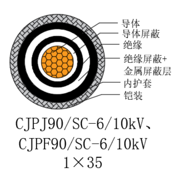 銅芯交聯(lián)聚乙烯絕緣低煙無(wú)鹵船用電力電纜-CJPJ90/SC-6/10kV、CJPF90/SC-6/10kV